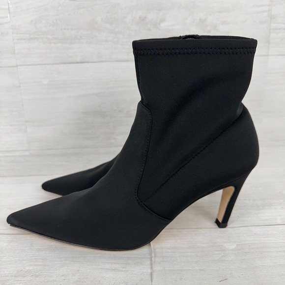 Good American The Icon Ankle Sock Bootie Women 8.5 Black Pointed Toe Stiletto - Picture 6 of 14